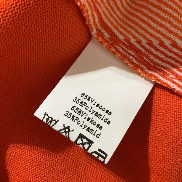 GRACE Karin button front knit shirt short sleeves orange/white argyle men small - Picture 4 of 8